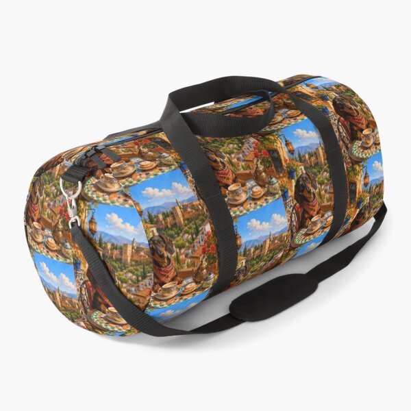 Item preview, Dachshund in a Granada cafe overlooking the Alhambra designed and sold by Nomad-Paws.