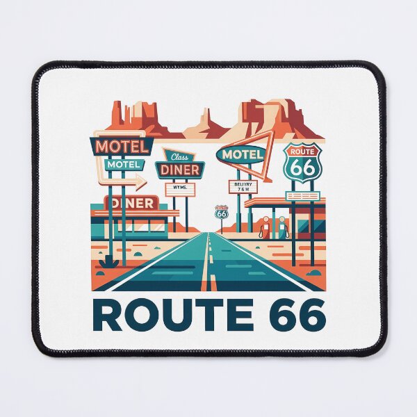 Item preview, Historic Route 66 Travel Souvenir - Classic Car & Desert Road Trip Art designed and sold by OzzFrequency.