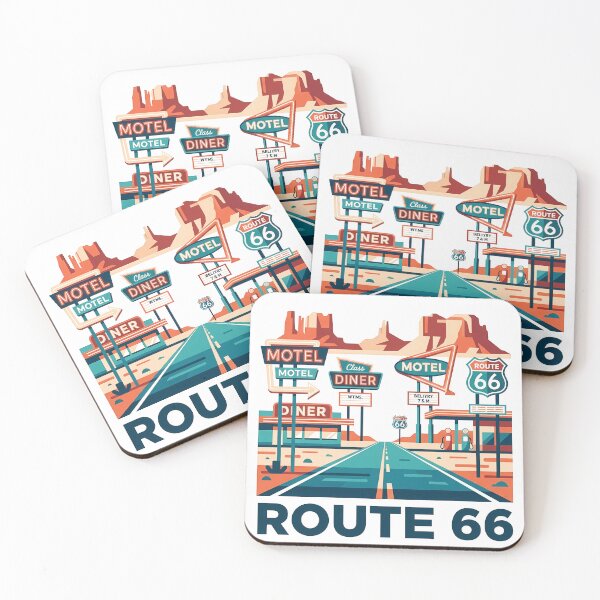 Item preview, Historic Route 66 Travel Souvenir - Classic Car & Desert Road Trip Art designed and sold by OzzFrequency.