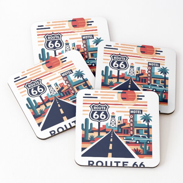 Item preview, Historic Route 66 Travel Souvenir - Classic Car & Desert Road Trip Art designed and sold by OzzFrequency.