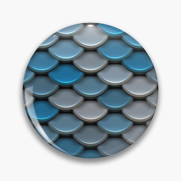 Item preview, Blue Silver Metallic Fish Scale Abstract Pattern designed and sold by Sybille-Yates.