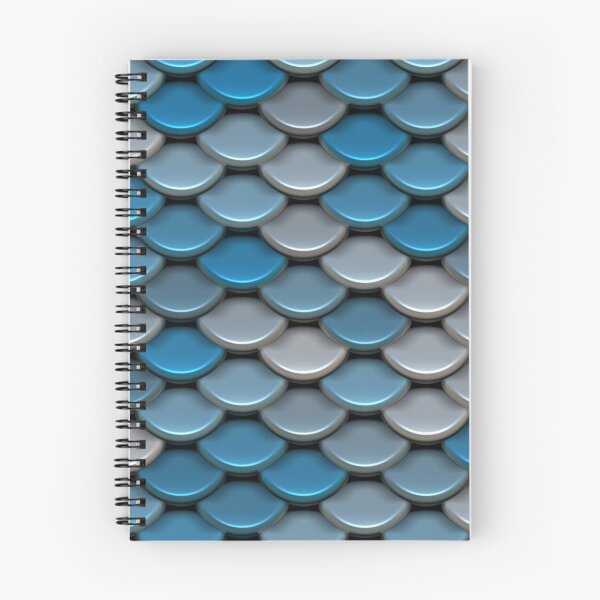 Item preview, Blue Silver Metallic Fish Scale Abstract Pattern designed and sold by Sybille-Yates.