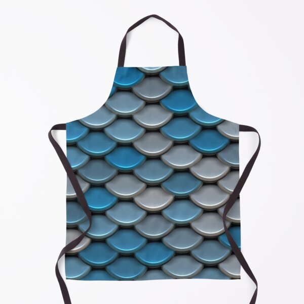Item preview, Blue Silver Metallic Fish Scale Abstract Pattern designed and sold by Sybille-Yates.
