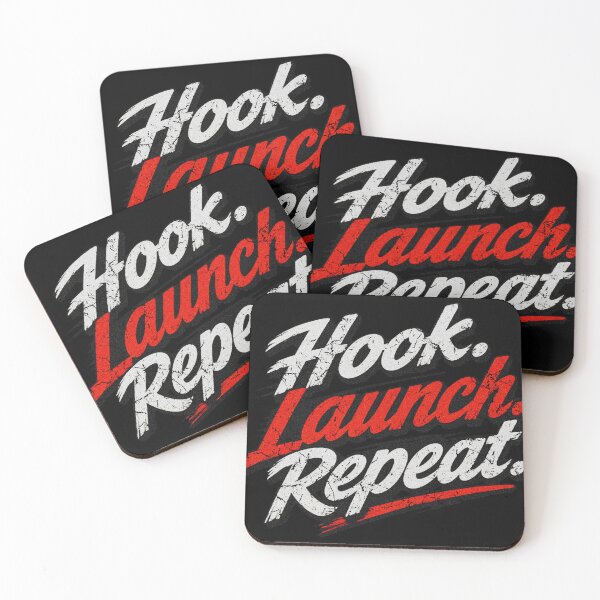 Item preview, Drag strip race classic vintage muscle car hot rod Hook. Launch. Repeat.  designed and sold by BlueLineLAX.