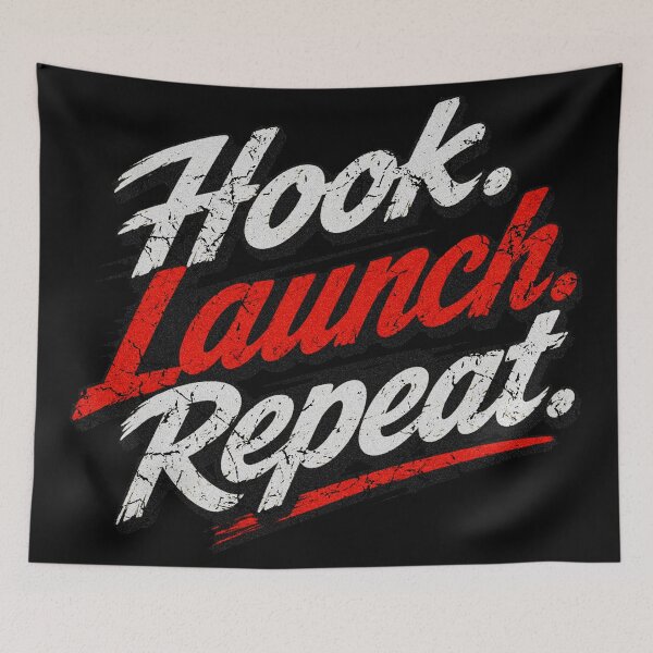 Item preview, Drag strip race classic vintage muscle car hot rod Hook. Launch. Repeat.  designed and sold by BlueLineLAX.