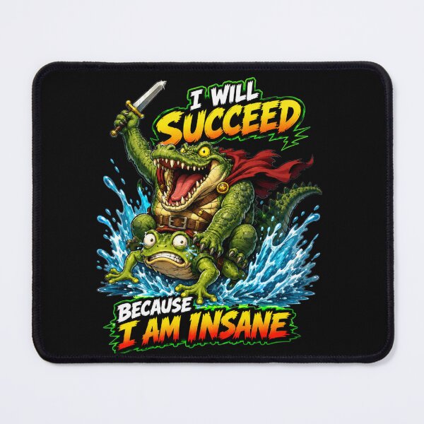 Item preview, I Will Succeed Because I Am Insane Dynamic Splash Action Art Frog Meme Humor Gift for Meme Lovers designed and sold by Nightarel.