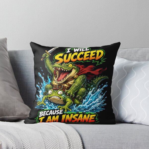 Item preview, I Will Succeed Because I Am Insane Dynamic Splash Action Art Frog Meme Humor Gift for Meme Lovers designed and sold by Nightarel.