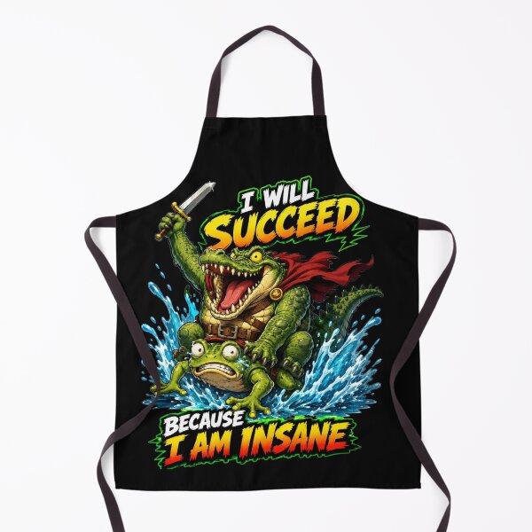 Item preview, I Will Succeed Because I Am Insane Dynamic Splash Action Art Frog Meme Humor Gift for Meme Lovers designed and sold by Nightarel.