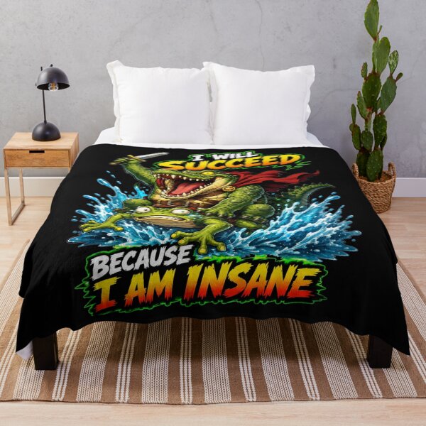 Item preview, I Will Succeed Because I Am Insane Dynamic Splash Action Art Frog Meme Humor Gift for Meme Lovers designed and sold by Nightarel.