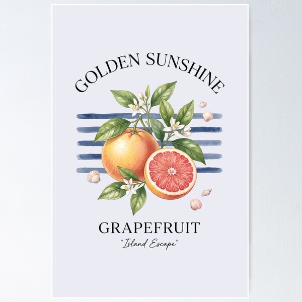 Item preview, Golden Sunshine – Grapefruit Citrus Design designed and sold by Sea Gem.