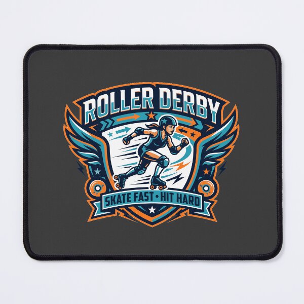 Item preview, Roller Derby Skate Fast Hit Hard Winged Skater Girl Crest designed and sold by KiwiRider.
