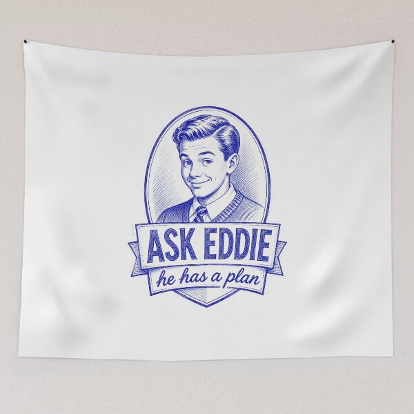Item preview, Ask Eddie – He Has a Plan | Eddie Haskell Retro Design designed and sold by Snarky Threads.