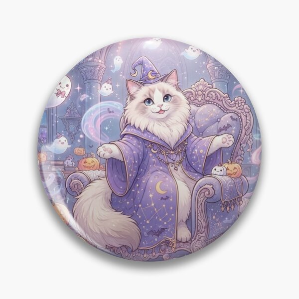 Item preview, Ragdoll Cat Wizard Halloween Spooky Cute Magic Ghost Pumpkin designed and sold by Ghostlycats2026.