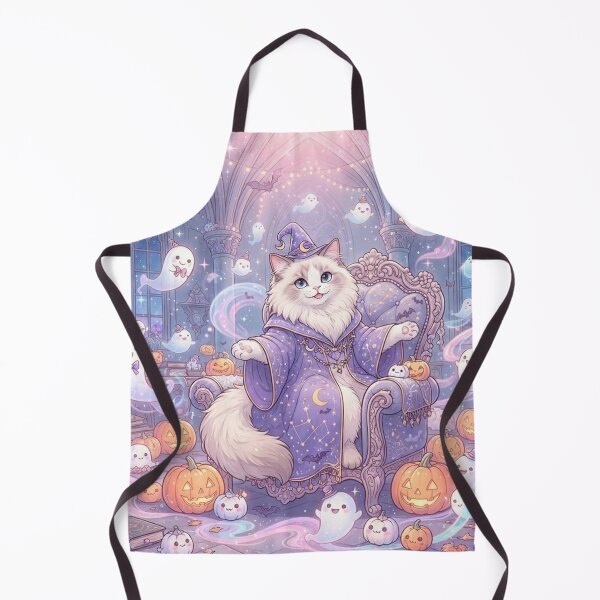 Item preview, Ragdoll Cat Wizard Halloween Spooky Cute Magic Ghost Pumpkin designed and sold by Ghostlycats2026.
