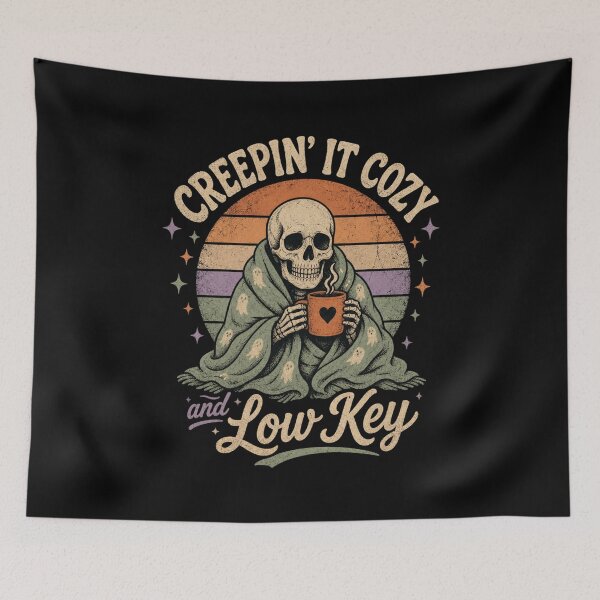 Item preview, Creepin' It Cozy Low Key Skeleton Coffee Lover designed and sold by StuckOnTees.