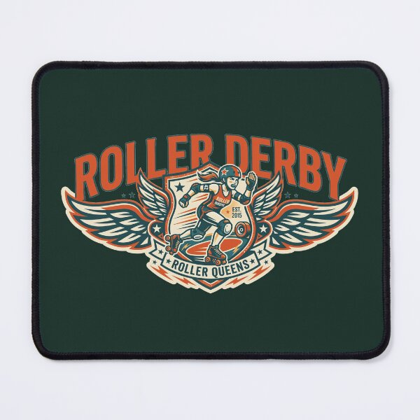 Item preview, Roller Derby Roller Queens Winged Vintage Quad Skater Crest designed and sold by KiwiRider.