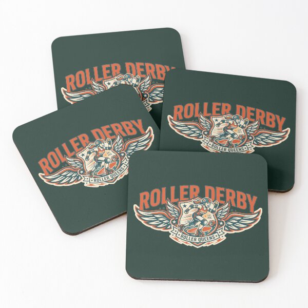 Item preview, Roller Derby Roller Queens Winged Vintage Quad Skater Crest designed and sold by KiwiRider.