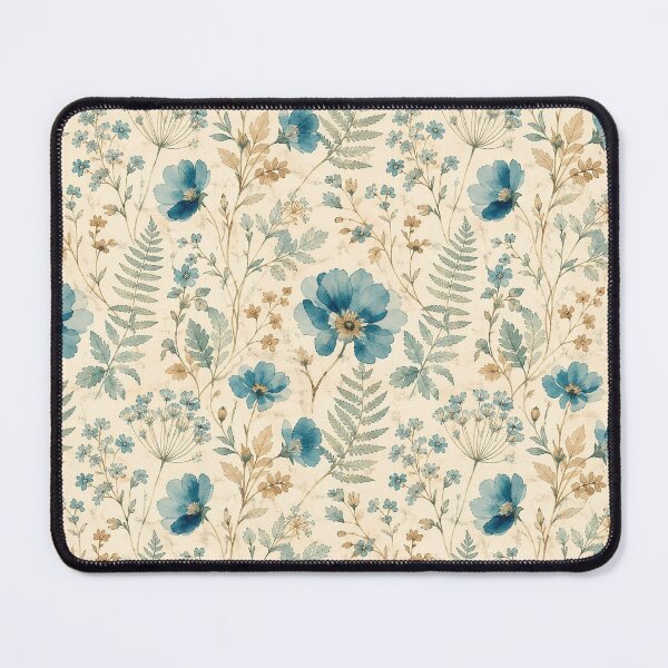 Item preview, Vintage Prussian Blue Botanical Watercolor Pattern designed and sold by RescueHeart10.