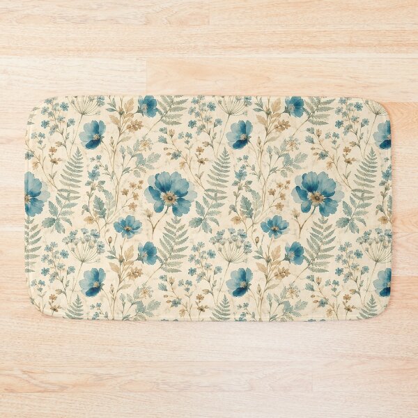 Item preview, Vintage Prussian Blue Botanical Watercolor Pattern designed and sold by RescueHeart10.