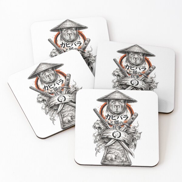 Item preview, Samurai Capybara vs Cats | Japanese Anime Warrior Artwork designed and sold by MID9T.