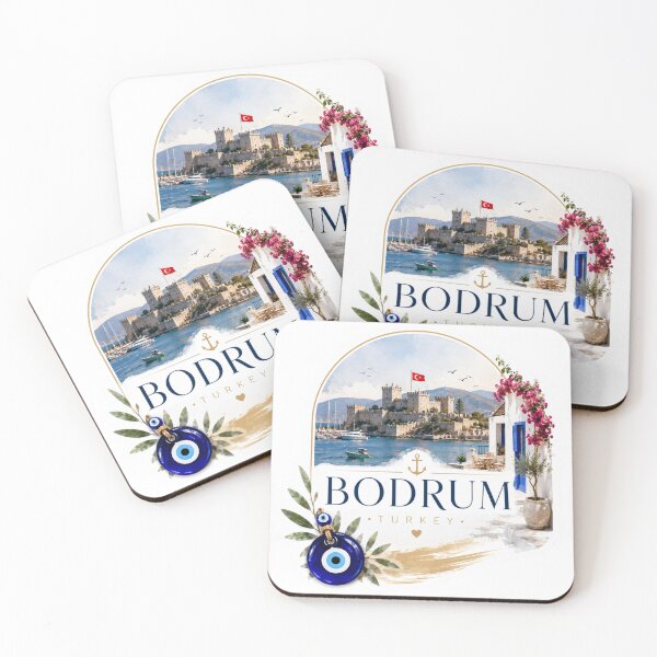 Item preview, Bodrum Turkey Castle Blue Doors Aegean Coast Travel Souvenir designed and sold by GusiaTreasures.