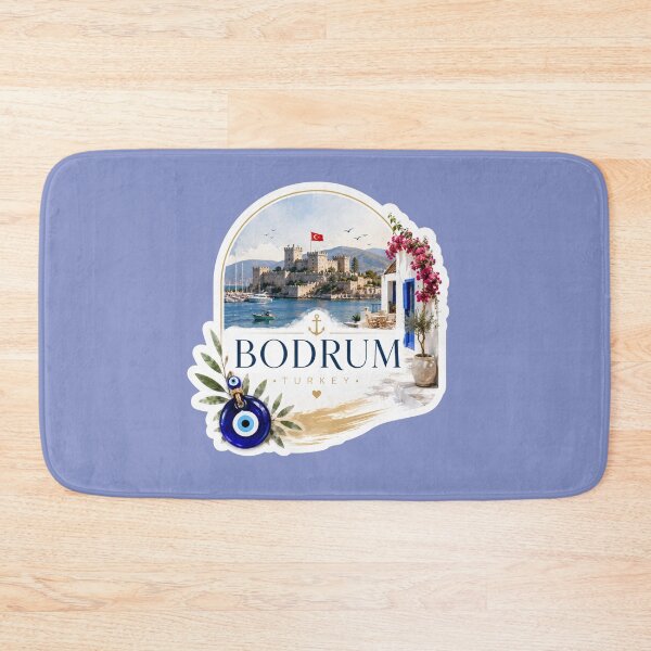 Item preview, Bodrum Turkey Castle Blue Doors Aegean Coast Travel Souvenir designed and sold by GusiaTreasures.