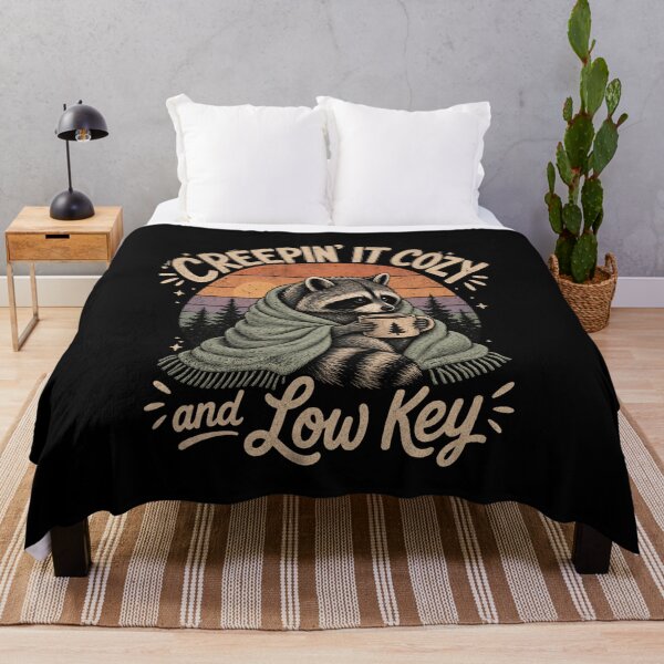 Item preview, Creepin' It Cozy Low Key Raccoon Coffee Forest designed and sold by StuckOnTees.