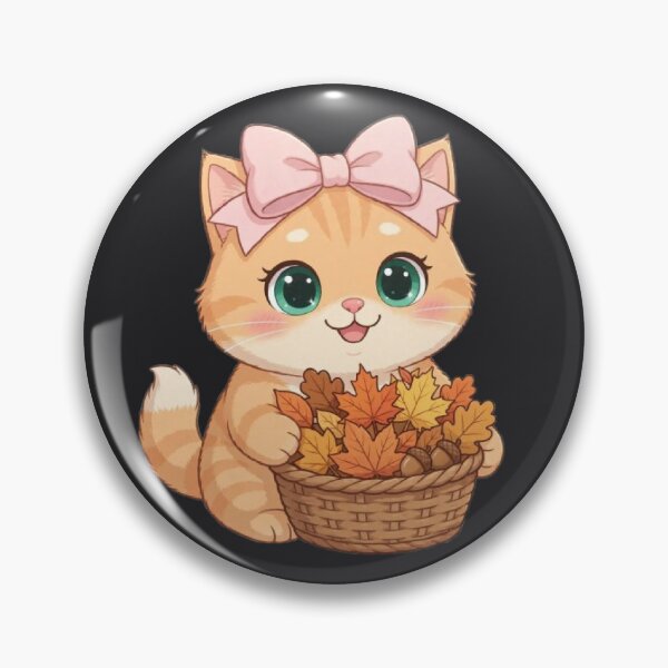 Item preview, Cute Fall Leaf Basket Cat Autumn Leaves Collecting designed and sold by Moody Vibes Studio.