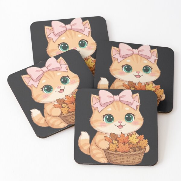 Item preview, Cute Fall Leaf Basket Cat Autumn Leaves Collecting designed and sold by Moody Vibes Studio.