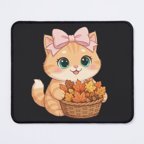 Item preview, Cute Fall Leaf Basket Cat Autumn Leaves Collecting designed and sold by Moody Vibes Studio.