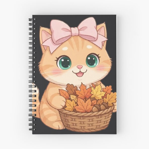 Item preview, Cute Fall Leaf Basket Cat Autumn Leaves Collecting designed and sold by Moody Vibes Studio.