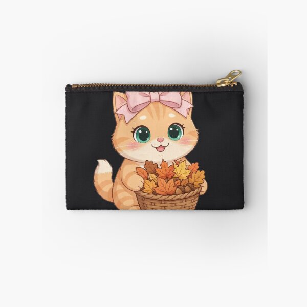 Item preview, Cute Fall Leaf Basket Cat Autumn Leaves Collecting designed and sold by Moody Vibes Studio.