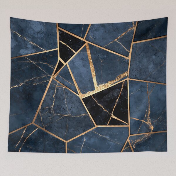 Item preview, Navy Gold Geometric Marble Elegant Abstract designed and sold by FrostyFrisby.