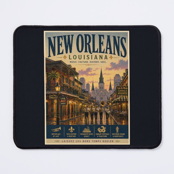 Item preview, Vintage New Orleans Poster designed and sold by GoodOldVintage.