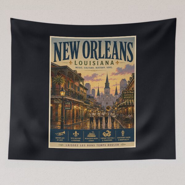 Item preview, Vintage New Orleans Poster designed and sold by GoodOldVintage.