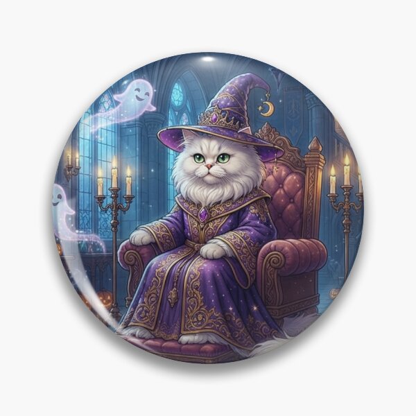 Item preview, Persian Cat Wizard Halloween Throne and Friendly Ghosts Castle designed and sold by Ghostlycats2026.