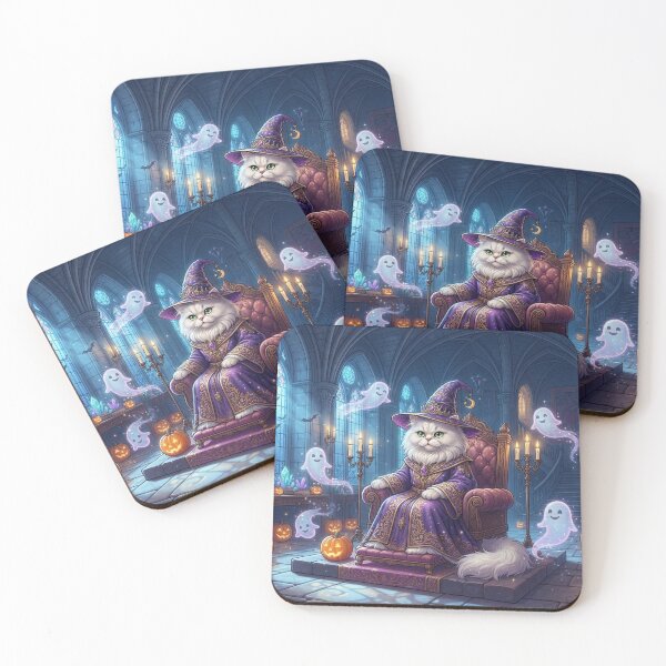 Item preview, Persian Cat Wizard Halloween Throne and Friendly Ghosts Castle designed and sold by Ghostlycats2026.