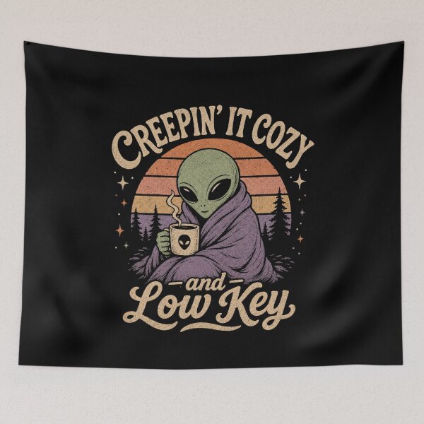 Item preview, Creepin' It Cozy Low Key Alien Coffee Sunset designed and sold by StuckOnTees.