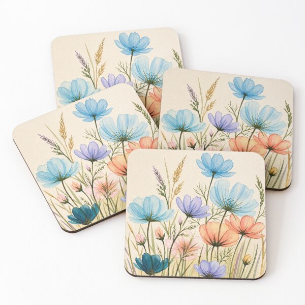 Item preview, Wildflowers in Watercolor - Botanical Illustration in Pastel Tones designed and sold by SuperMama1973.