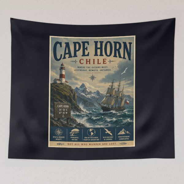 Item preview, Vintage Cape Horn - Chile Poster designed and sold by GoodOldVintage.