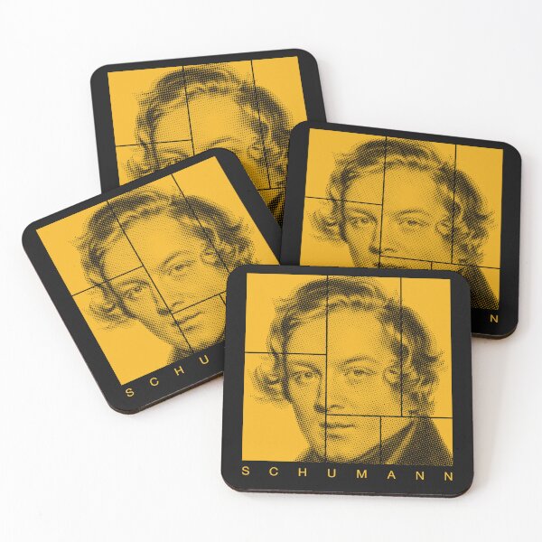 Item preview, Robert Schumann halftone mondrian style portrait designed and sold by CMYKStudio.