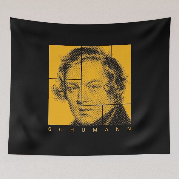 Item preview, Robert Schumann halftone mondrian style portrait designed and sold by CMYKStudio.