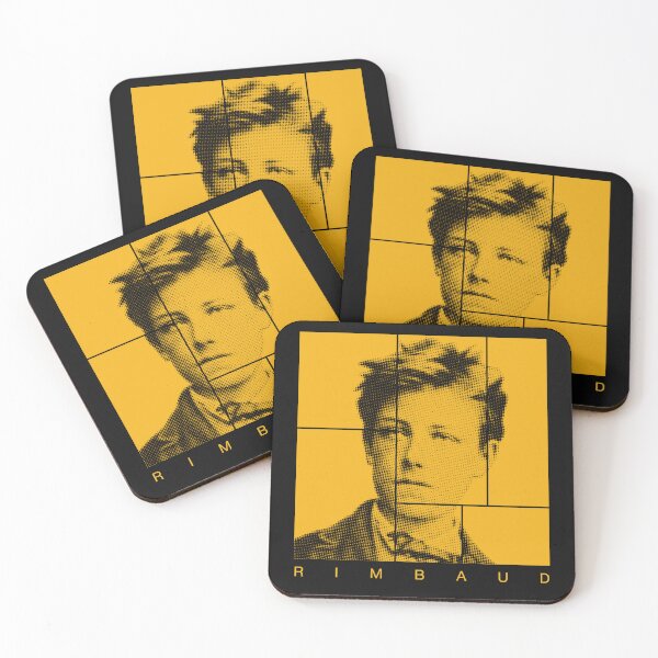 Item preview, Arthur Rimbaud halftone mondrian style portrait designed and sold by CMYKStudio.