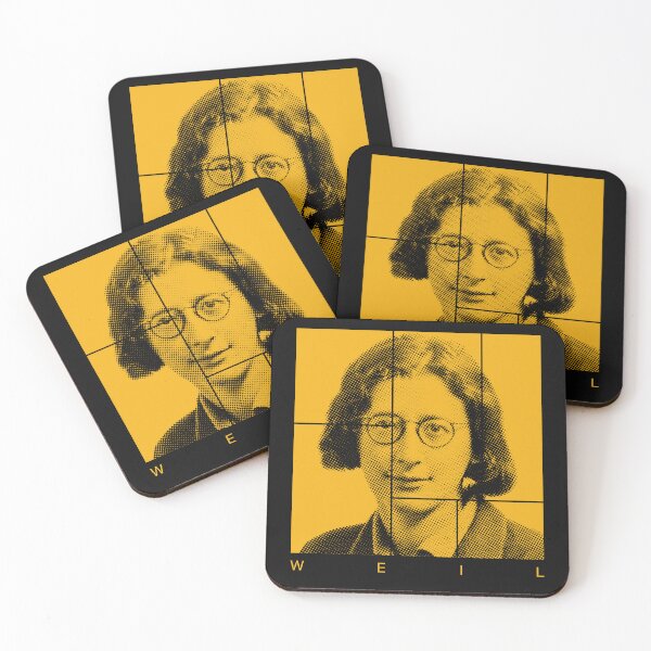 Item preview, Simone Weil halftone mondrian style portrait designed and sold by CMYKStudio.