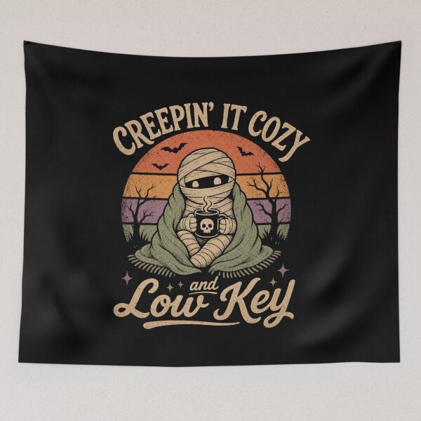 Item preview, Creepin' It Cozy Low Key Mummy Halloween Vibes designed and sold by StuckOnTees.