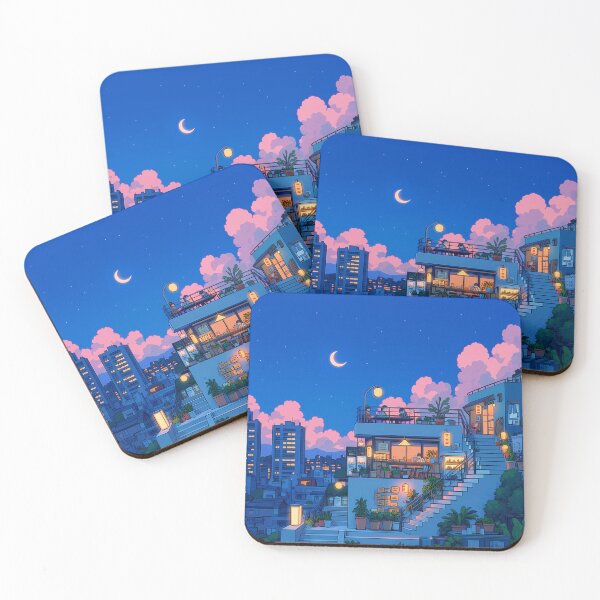 Item preview, Anime Night City Lofi Neon Street Cozy Alley designed and sold by FrostyFrisby.