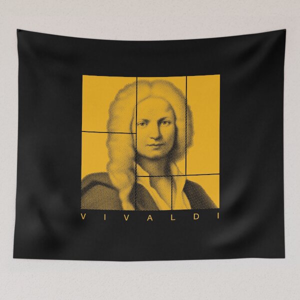Item preview, Antonio Vivaldi halftone mondrian style portrait designed and sold by CMYKStudio.