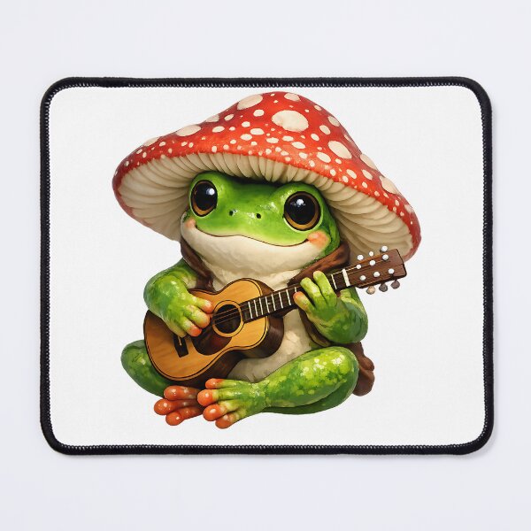 Item preview, Vintage Cottagecore Frog Playing Guitar designed and sold by wallpapersarts.