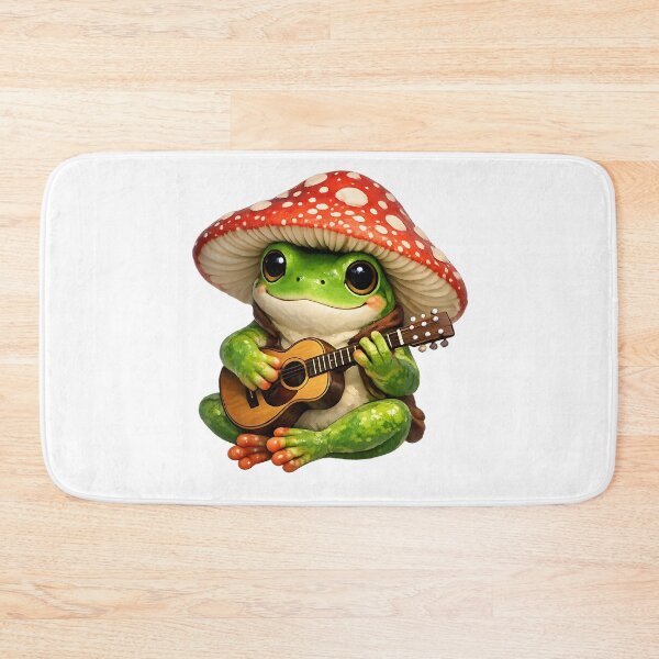 Item preview, Vintage Cottagecore Frog Playing Guitar designed and sold by wallpapersarts.