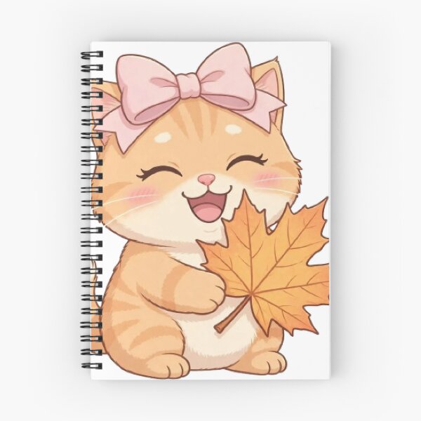 Item preview, Cute Fall Maple Leaf Cat Holding Autumn Leaf Happy designed and sold by Moody Vibes Studio.
